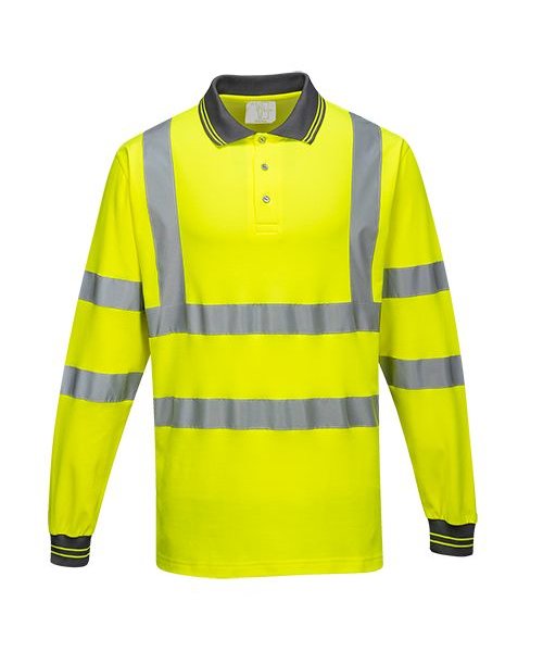 Portwest S271 - Langarm Baumwoll Komfort Poloshirt - Yellow - R