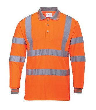 S277 - Hi-Vis Lange Mouw Poloshirt - Orange - R