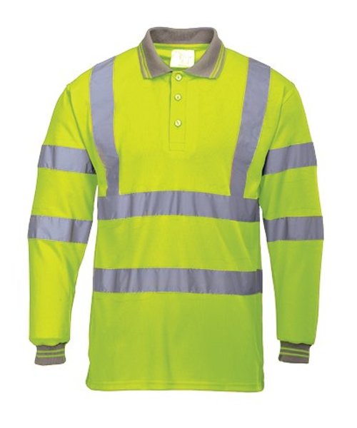 Portwest S277 - Langarm Warnschutz Polo Shirt - Yellow - R