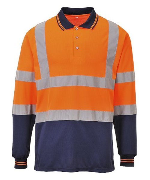 Portwest S279 - Polo bicolore manches longues - OrNa - R