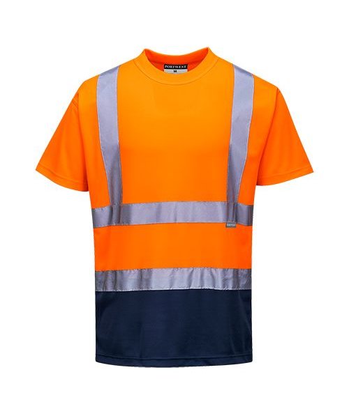 Portwest S378 - Zweifarbiges Warnschutz T-Shirt - OrNa - R