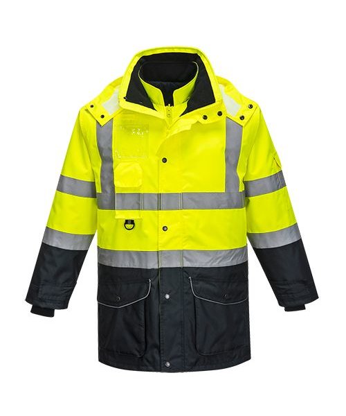 Portwest S426 - Hi-Vis 7-in-1 Contrast Traffic Jacket - YeNa - R