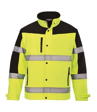 S429 - Twee Kleuren Softshell Jack (3L) - Yellow - R