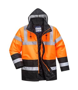 S467 - Hi-Vis Two Tone Traffic Jacket - OrBk - R