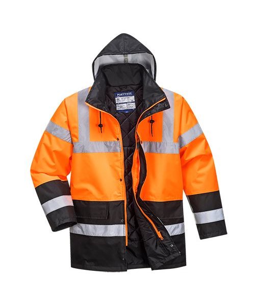 Portwest S467 - Zweifarbige Warnschutz-Verkehrs-Jacke - OrBk - R