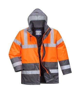 S467 - Hi-Vis Two Tone Traffic Jacket - OrGrey - Y