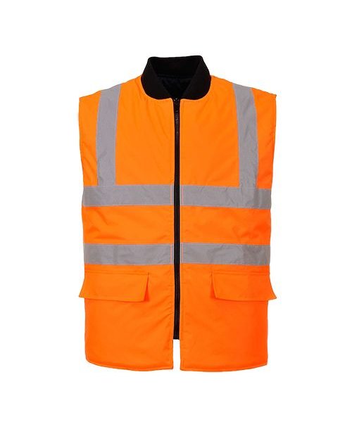 Portwest S469 - Hi-Vis Reversible Bodywarmer - Orange - R