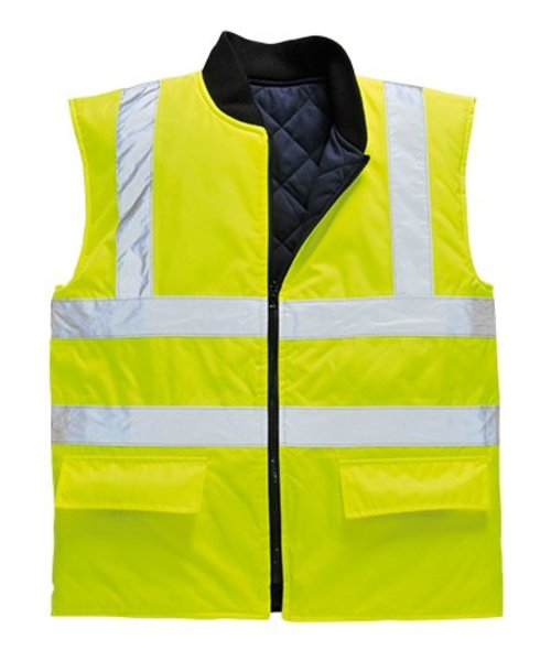 Portwest S469 - Hi-Vis Reversible Bodywarmer - Yellow - R