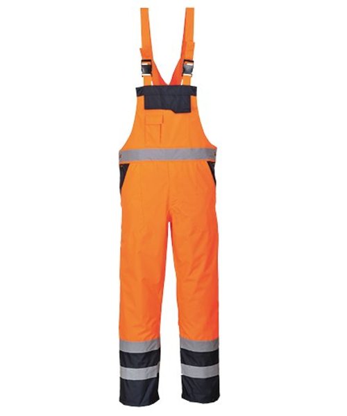 Portwest S489 - Contrast Bib & Brace - Lined - Orange - R