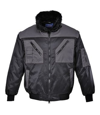 PJ20 - Blouson pilote bicolore - BkGrey - R