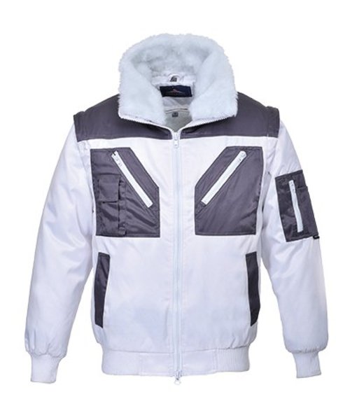 Portwest PJ20 - Two Tone Pilot Jacket - White - R