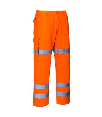 RT49 - Hi-Vis Driebanden Combat Broek - Orange - R