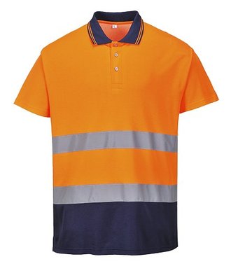 S174 - Tweekleuren Katoenen Comfort Polo - OrNa - R