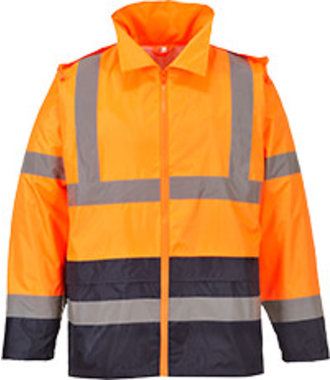 H443 - Hi-Vis Klassiek Tweekleuren Regenjack - OrNa - R