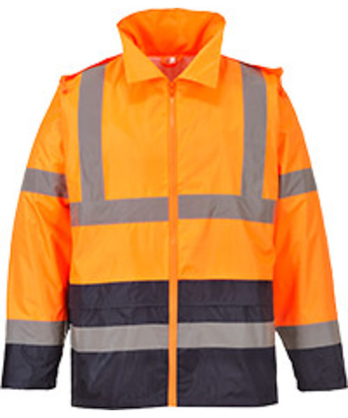 Portwest H443 - Hi-Vis Classic Contrast Rain Jacket - OrNa - R