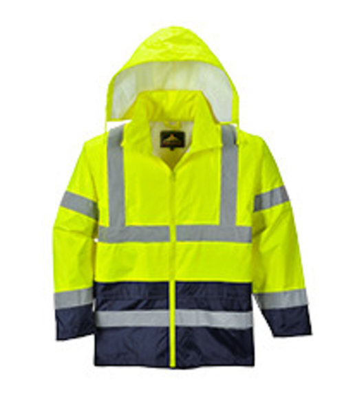 Portwest H443 - Hi-Vis Klassiek Tweekleuren Regenjack - YeBk - R