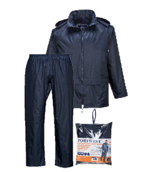 Portwest L440 - Essentials Rainsuit (2 Piece Suit) - Navy - R