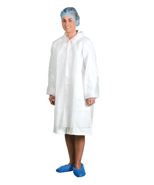 Portwest D118 - Disposable Visitors Coat PP - White - R