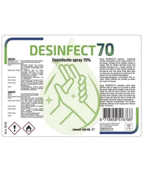 Disinfect70 disinfectant spray 500ml