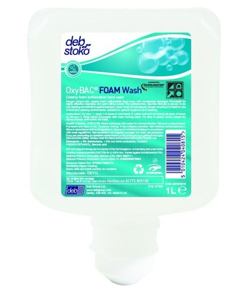 Deb Stoko OxyBAC FOAM Wash NL - 1L hand cleaning for the food industry