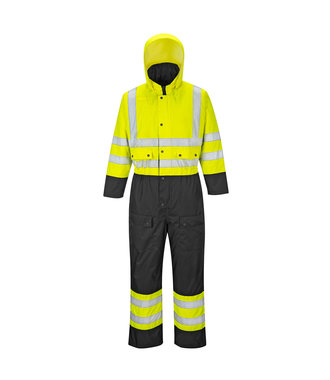 S485 - Hi-Vis Contrast Coverall - Lined - YeBk - R