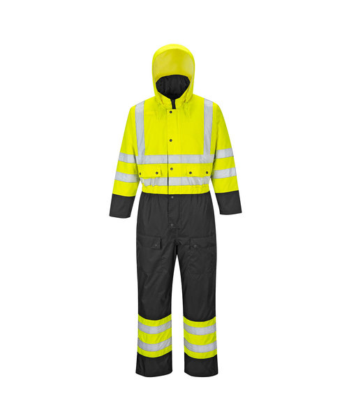 Portwest S485 - Hi-Vis Contrast Coverall - Lined - YeBk - R