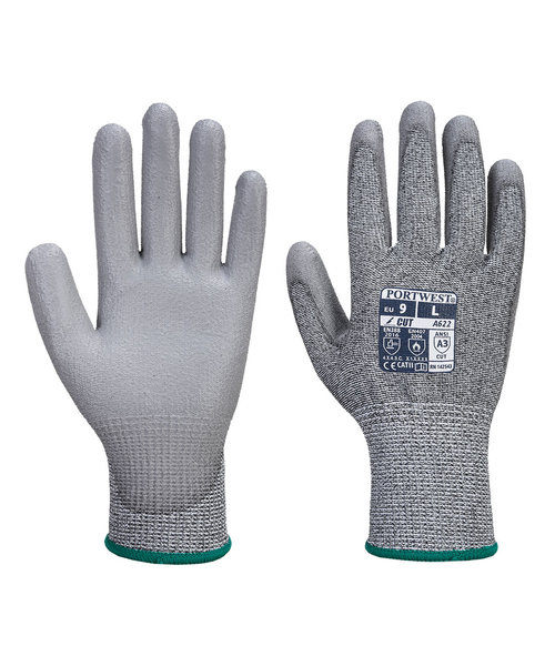 Portwest VA622 - Snijhandschoen klasse 5 PU Palm handschoen voor uitgifteautomaten - GreyGrey - R