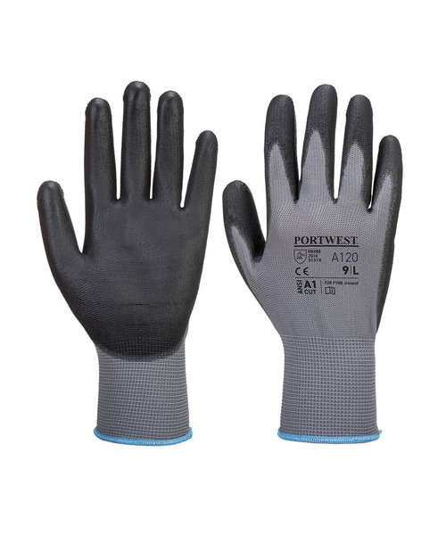 Portwest A120 - PU Handflächen Handschuh - GreyBk - R