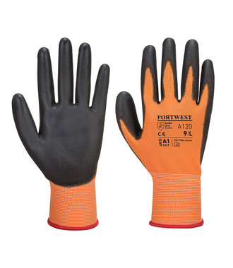 A120 - PU Palm Glove - OrBk - R