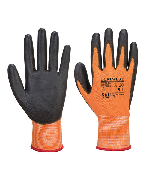 Portwest A120 - PU Palm Glove - OrBk - R