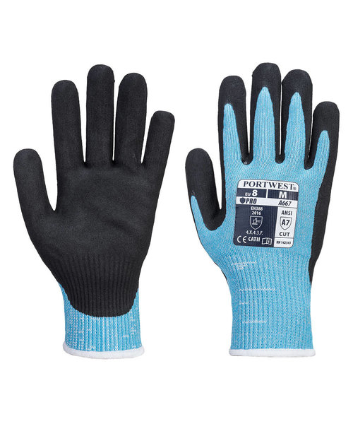 Portwest A667 - Claymore AHR Cut Glove - BluBk - R