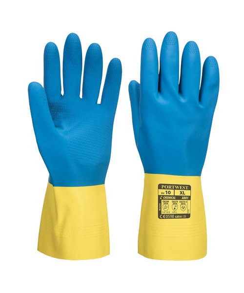 Portwest A801 - Double Dipped Latex Gauntlet - YeBlu - R