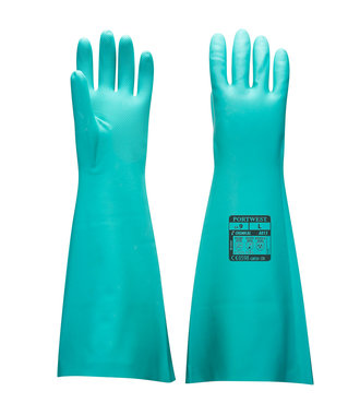 A813 - Extended Length Nitrile Gauntlet - Green - R