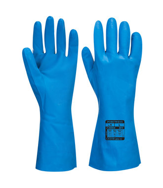 A814 - Food Approved Nitrile Gauntlet - Blue - U