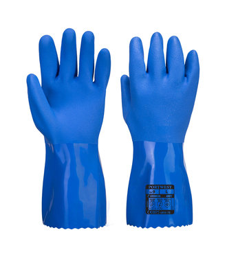A881 - Blauer PVC Chemikalien Schutzhandschuh - Blue - U