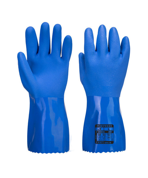 Portwest A881 - Chemiebestendige blauwe PVC handschoen - Blue - U
