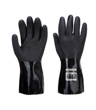 A882 - ESD PVC Chemical Gauntlet - Black - R