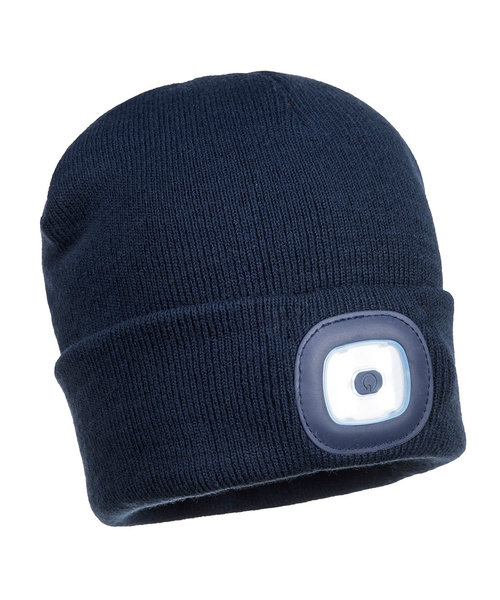 Portwest B028 - Rechargeable Twin LED Beanie - Navy - R