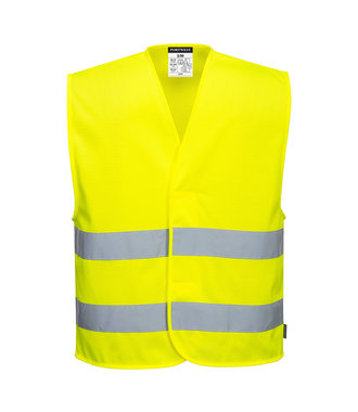 C374 - Warnschutz Netzweste mit 2 Reflexstreifen - Yellow - R