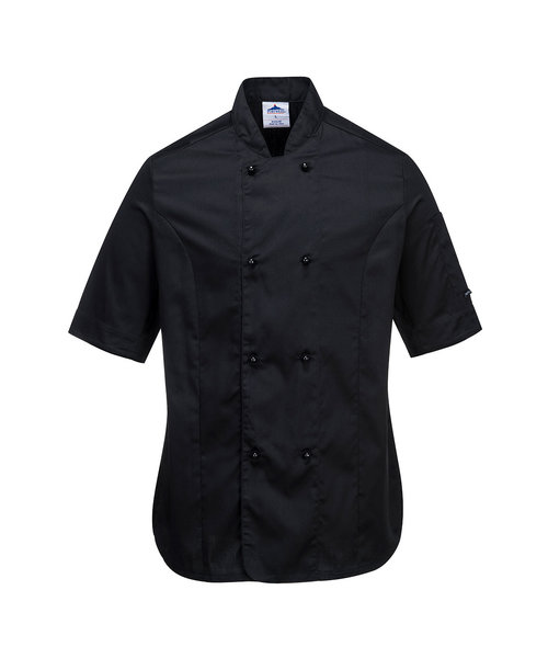 Portwest C737 - Rachel Ladies Short Sleeve Chefs Jacket - Black - R