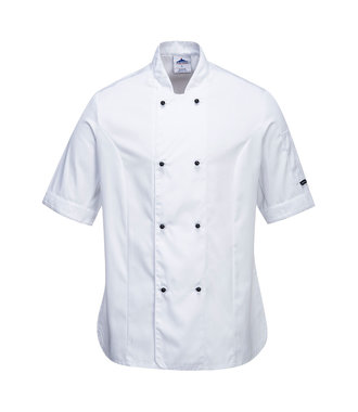 C737 - Veste Chef Femme Manches Courtes Rachel - White - R