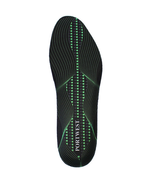 Portwest FC82 - Gel Cushion &amp; Arch Support Insole - BkGrn - N