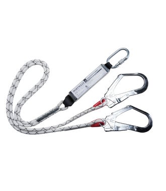 FP55 - Double Kernmantle Lanyard With Shock Absorber - White - R