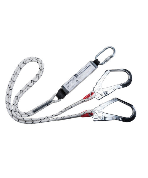 Portwest FP55 - Double Kernmantle Lanyard With Shock Absorber - White - R