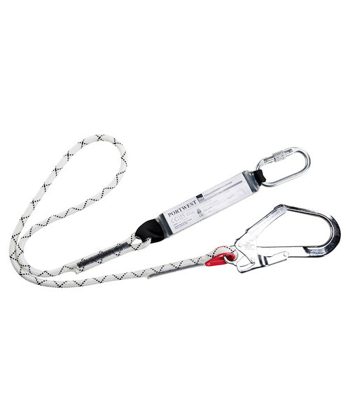 Portwest FP56 - Single Kernmantle Lanyard With Shock Absorber - White - R