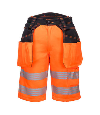 PW343 - PW3 Hoge zichtbaarheid Korte Broek met holsterzakken - OrBk - R