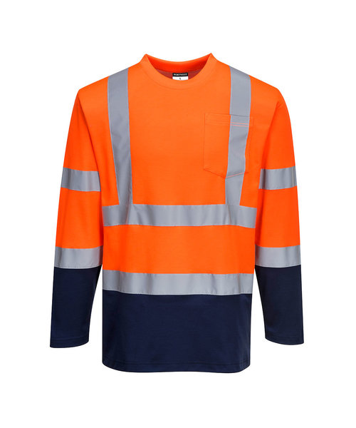 Portwest S280 - Zweifarbiges Baumwoll-Komfort-T-Shirt - OrNa - R