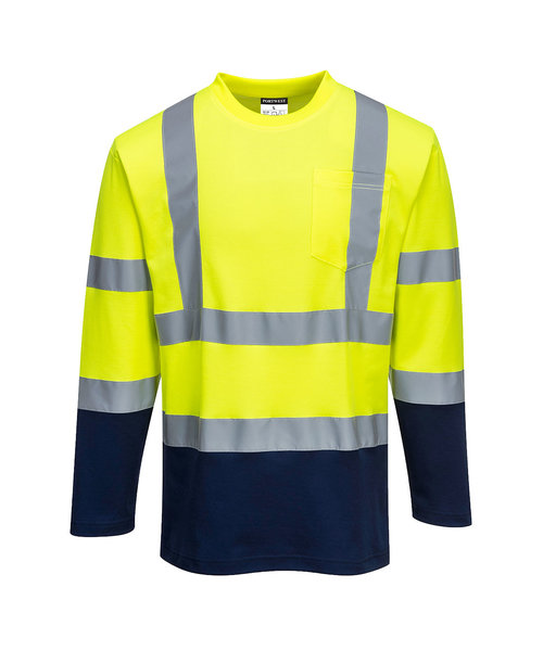 Portwest S280 - T-Shirt Coton Comfort bicolore manches longues - YeNa - R