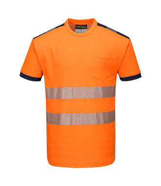 T181 - PW3 Hi-Vis Vision T-Shirt Korte Mouw - OrNa - R