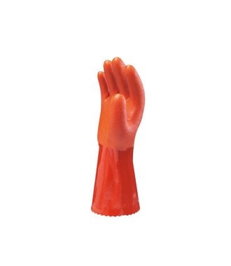 Showa 620 orangefarbener PVC-Schutzhandschuh mit Chemikalienschutz